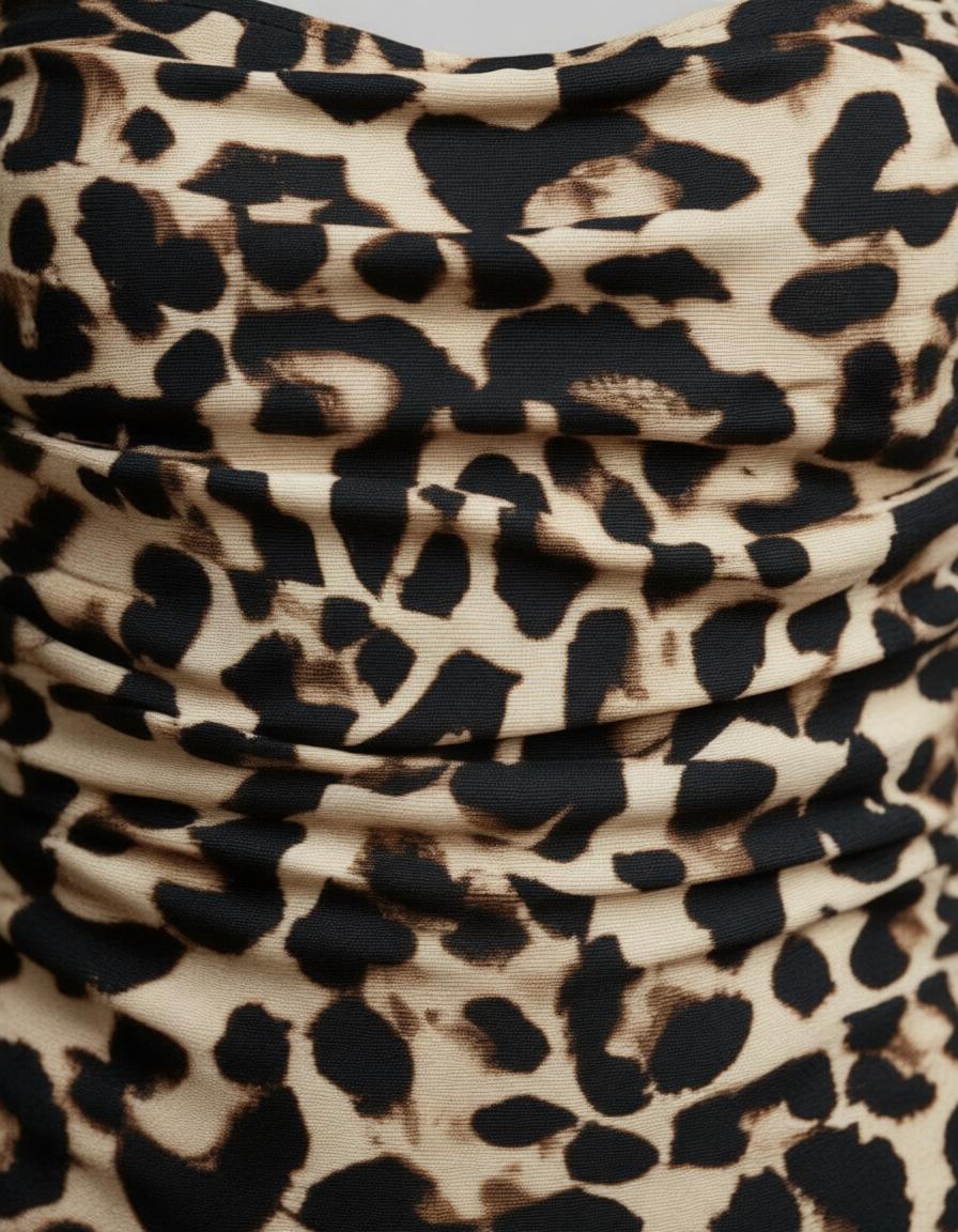 Cheetah Print Ruched Bodysuit