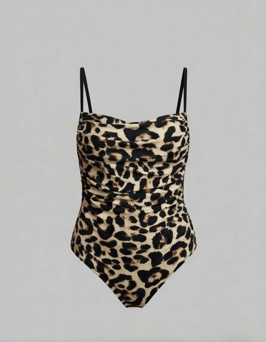Cheetah Print Ruched Bodysuit