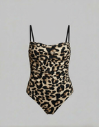 Cheetah Print Ruched Bodysuit