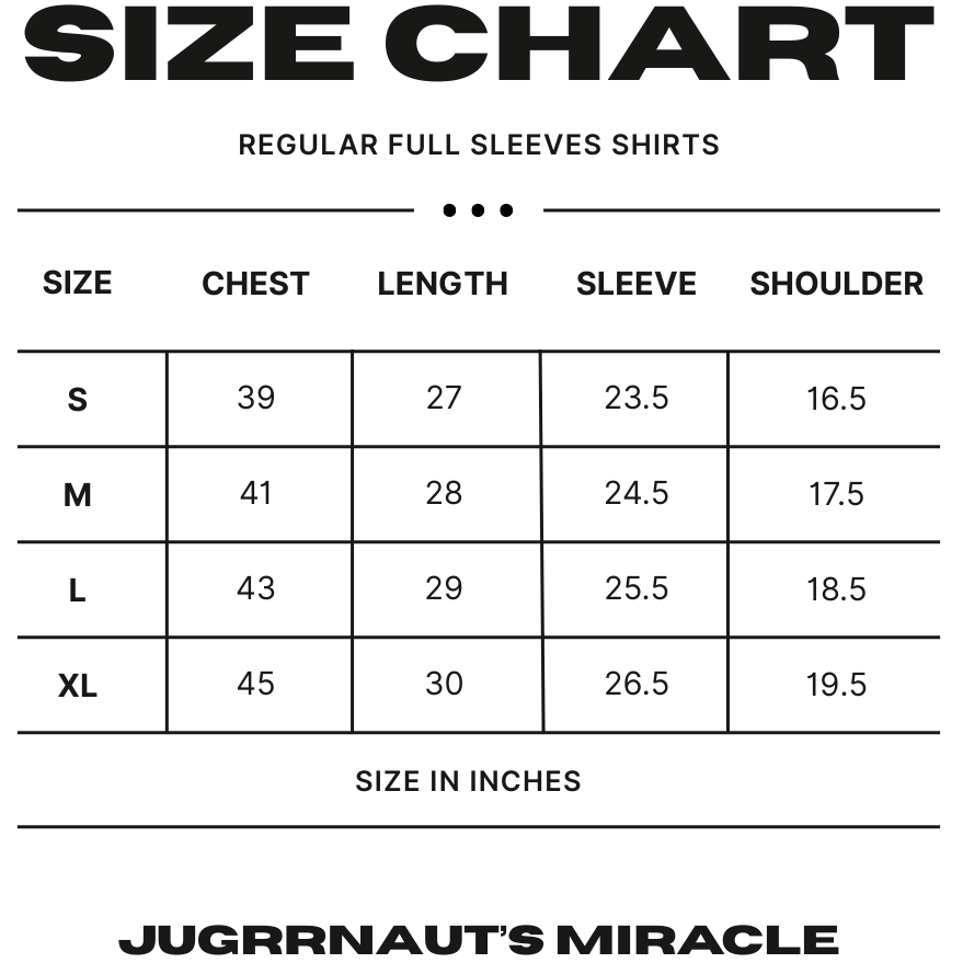 Size chart