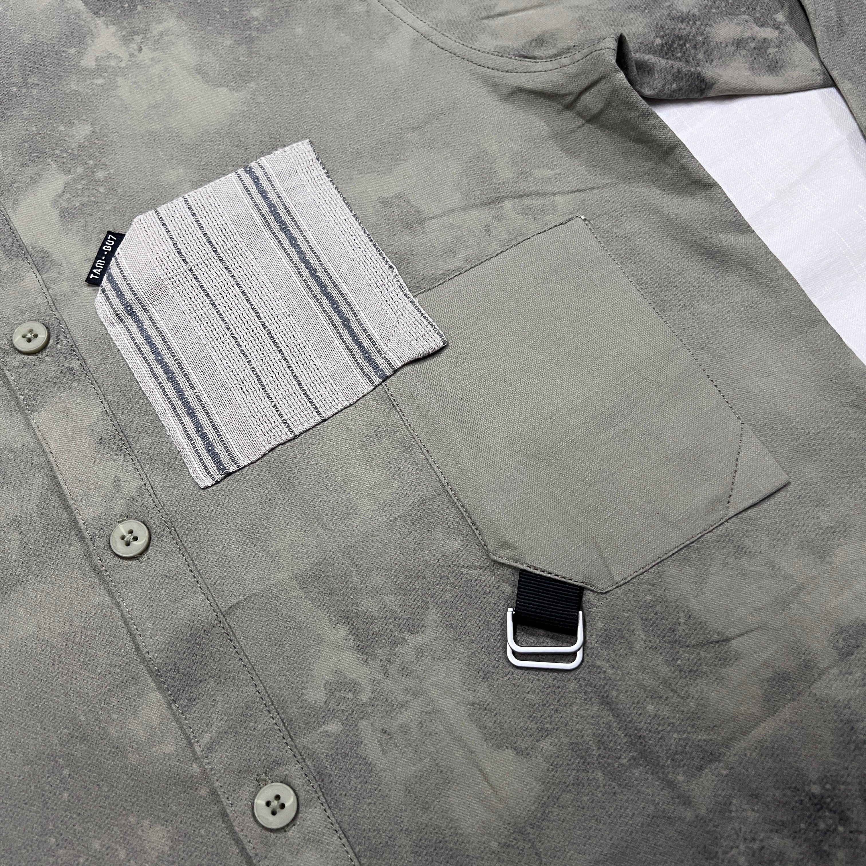 Smoke Printed Shirt - Olive Green