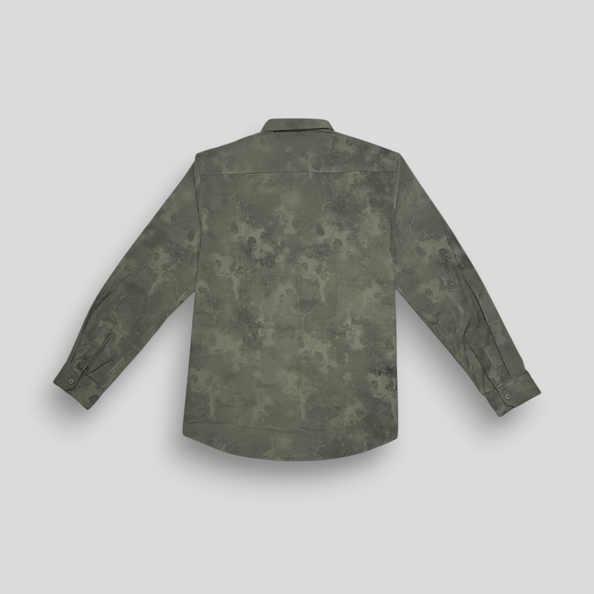Smoke Printed Shirt - Olive Green