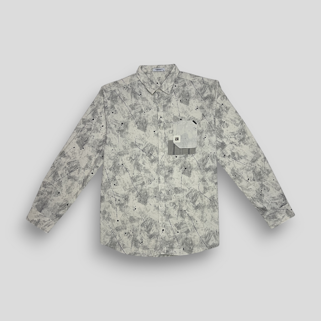 Scribble Printed Shirt - Light Grey