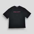 Black cotton t-shirt with 'Rise Like a Legend' text in red on the front and a graphic print of a Phoenix and Hydra on the back.
