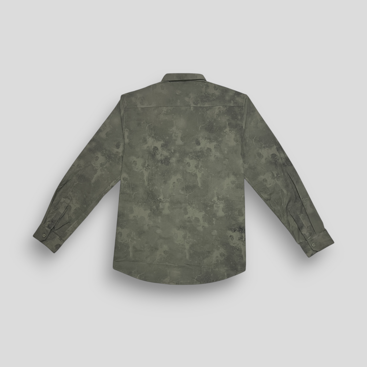 Smoke Printed Shirt - Olive Green