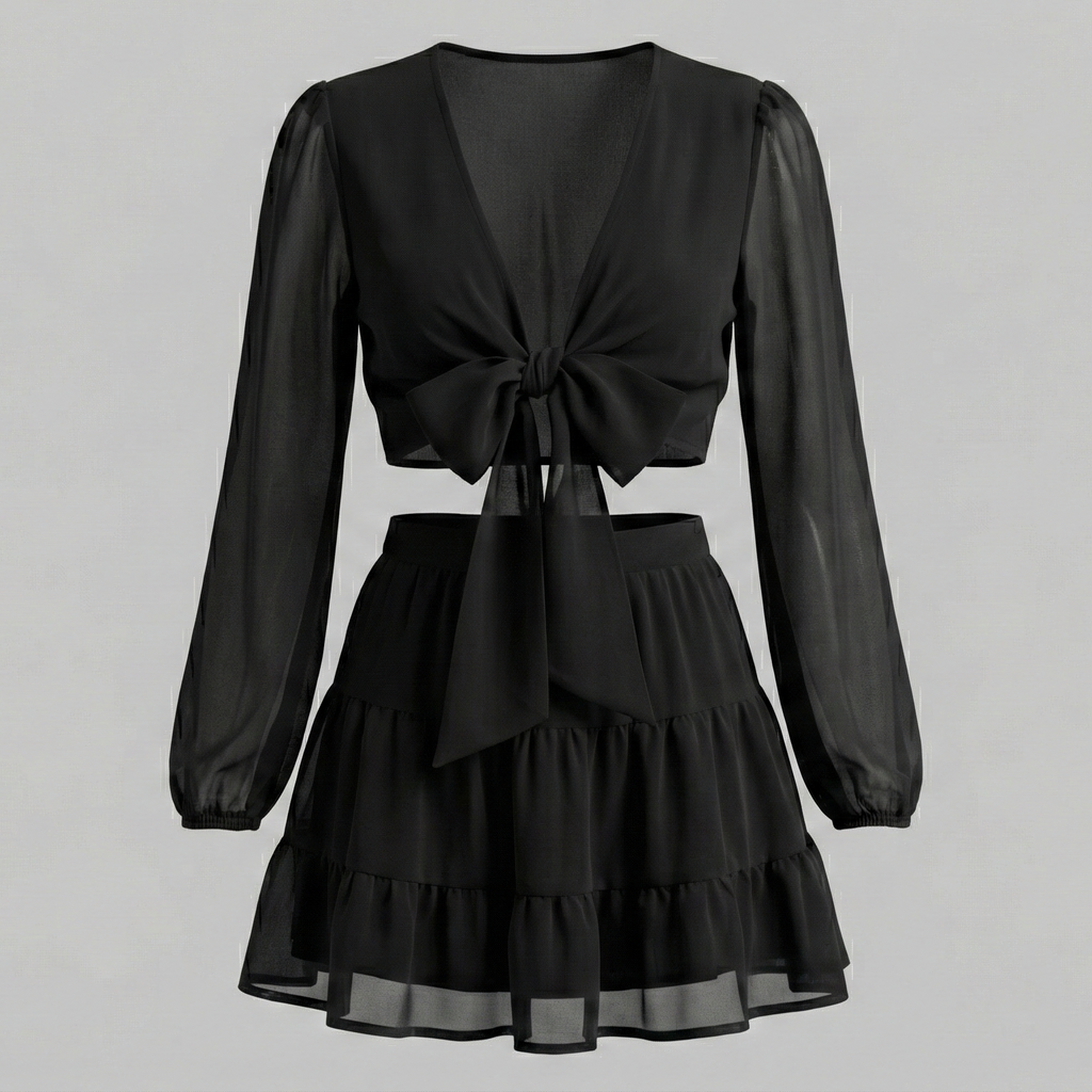 Romantic Two-Piece Tiered Skirt Set