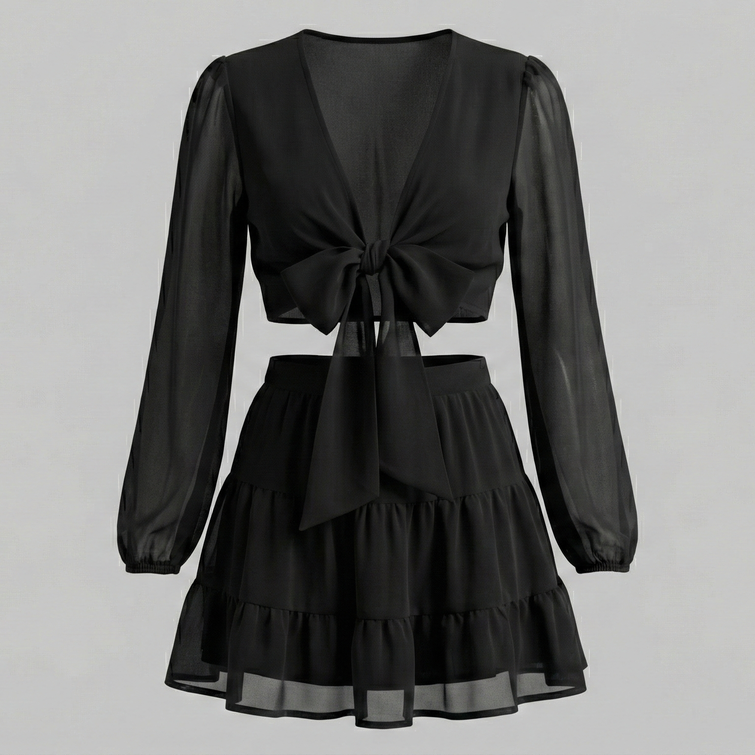 Romantic Two-Piece Tiered Skirt Set