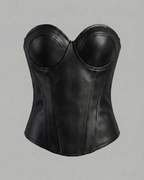 Iconic Faux Leather Corset Top
