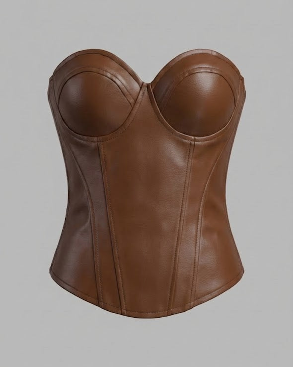 Iconic Faux Leather Corset Top