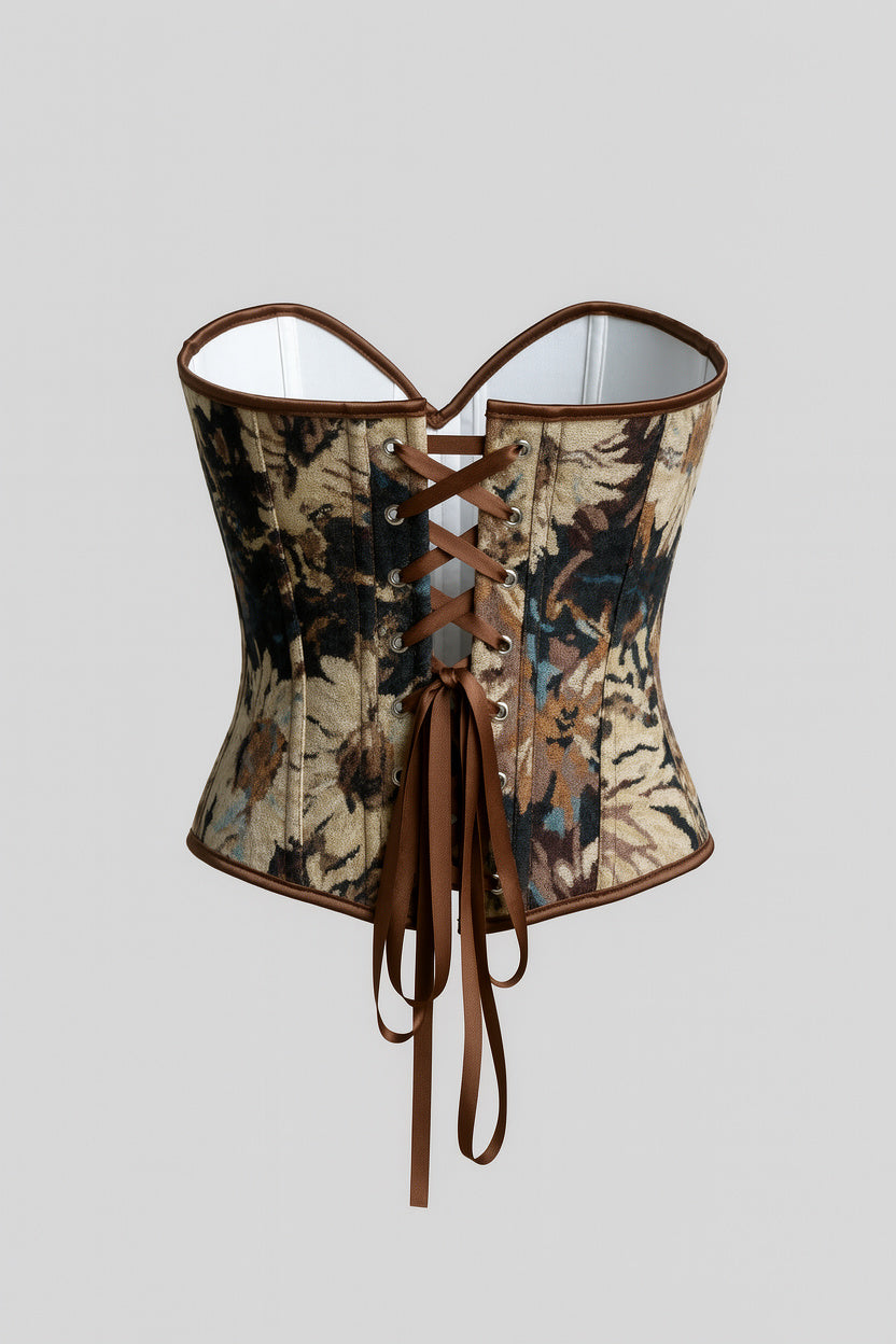 Antique Floral Brocade Corset Top