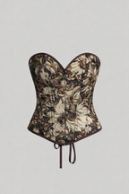 Antique Floral Brocade Corset Top