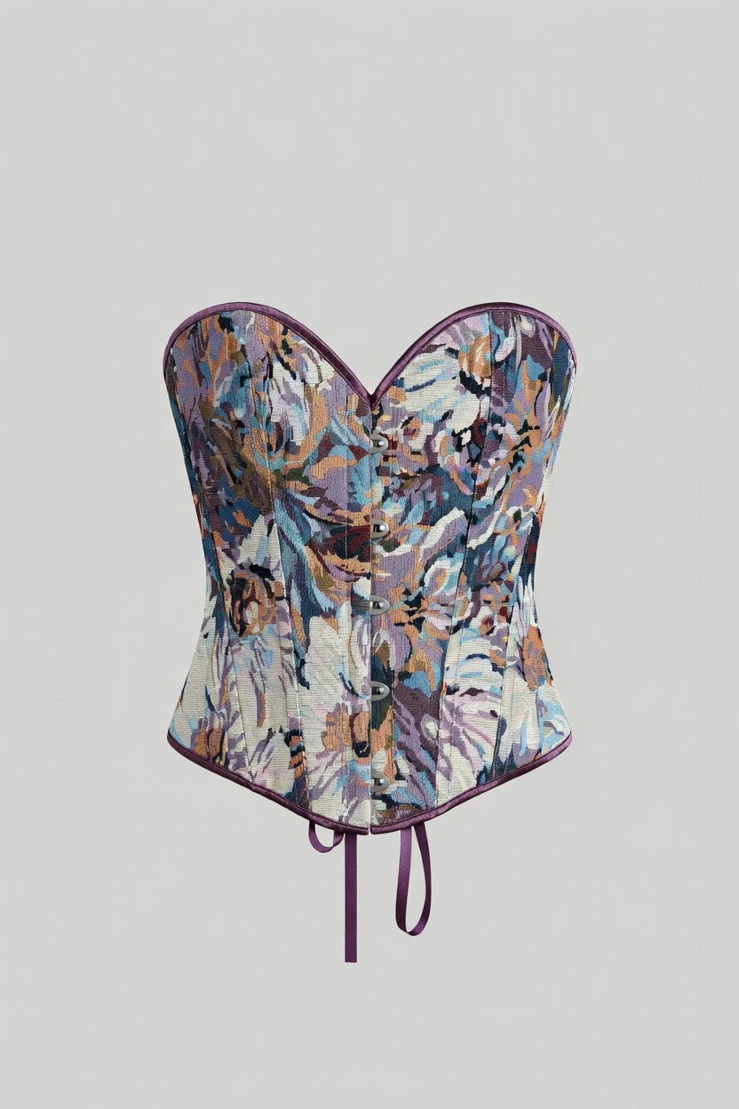 Antique Floral Brocade Corset Top