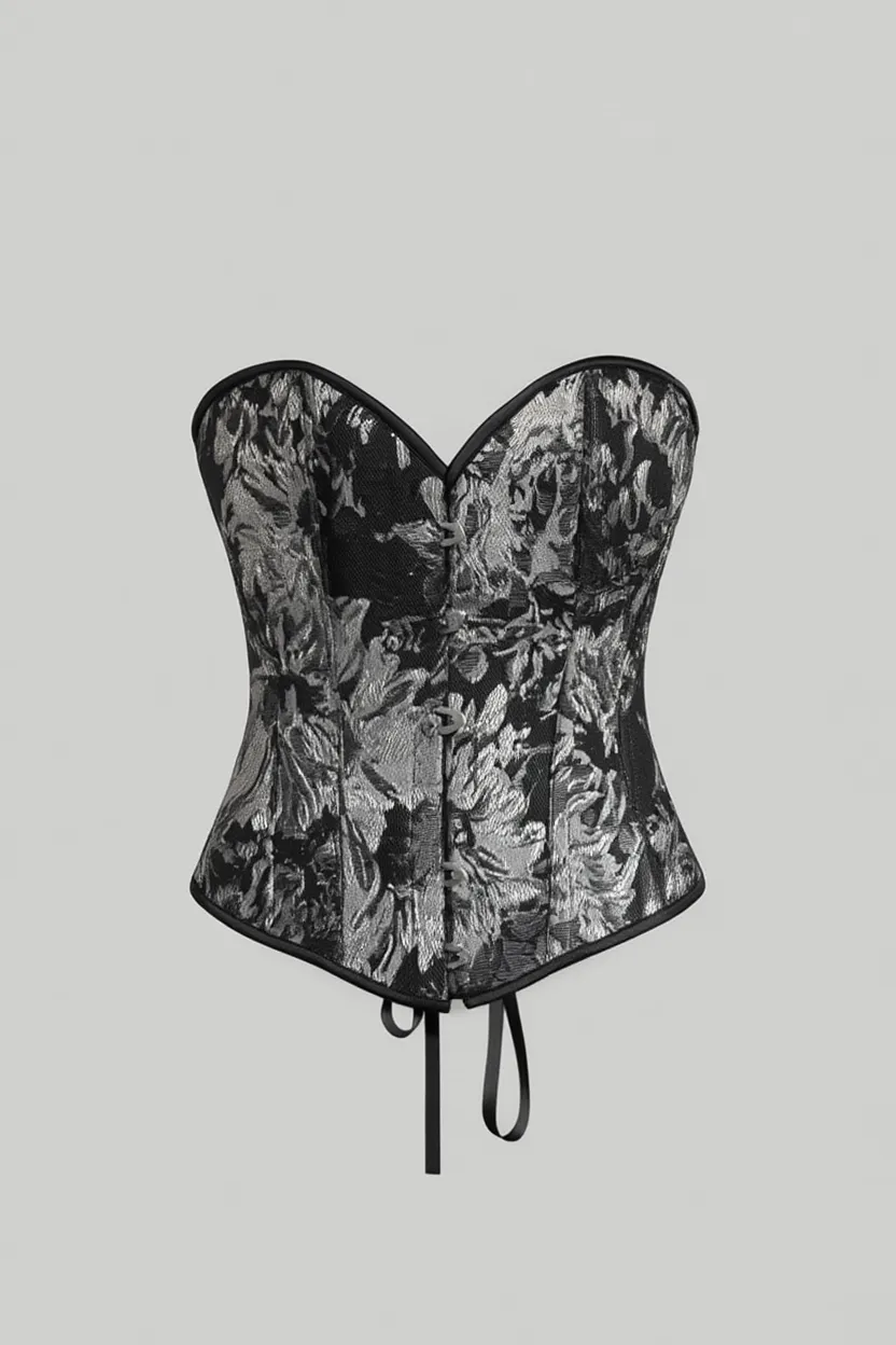 Antique Floral Brocade Corset Top