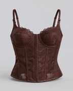 Brown corset on a light gray background