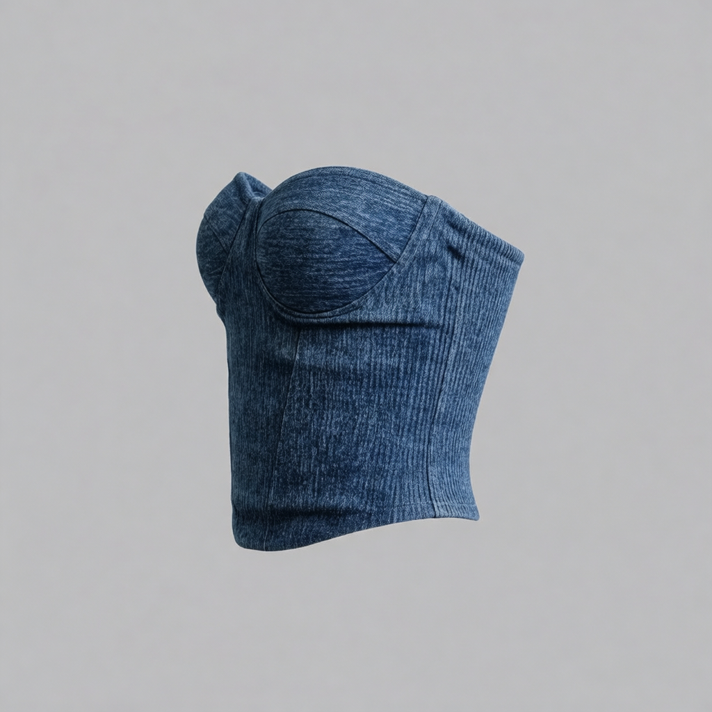 Pacific Blue Denim-Inspired Tube Top