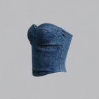 Pacific Blue Denim-Inspired Tube Top