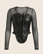 Gothic Lace-Up Leather Corset