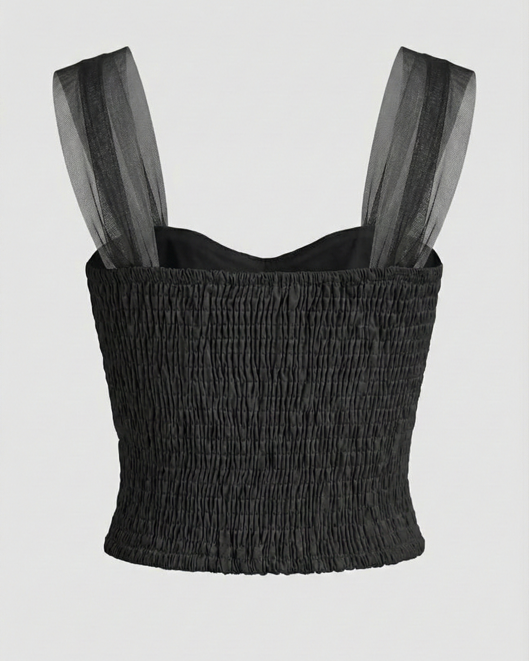 Fairycore Ruched Mesh Crop Top