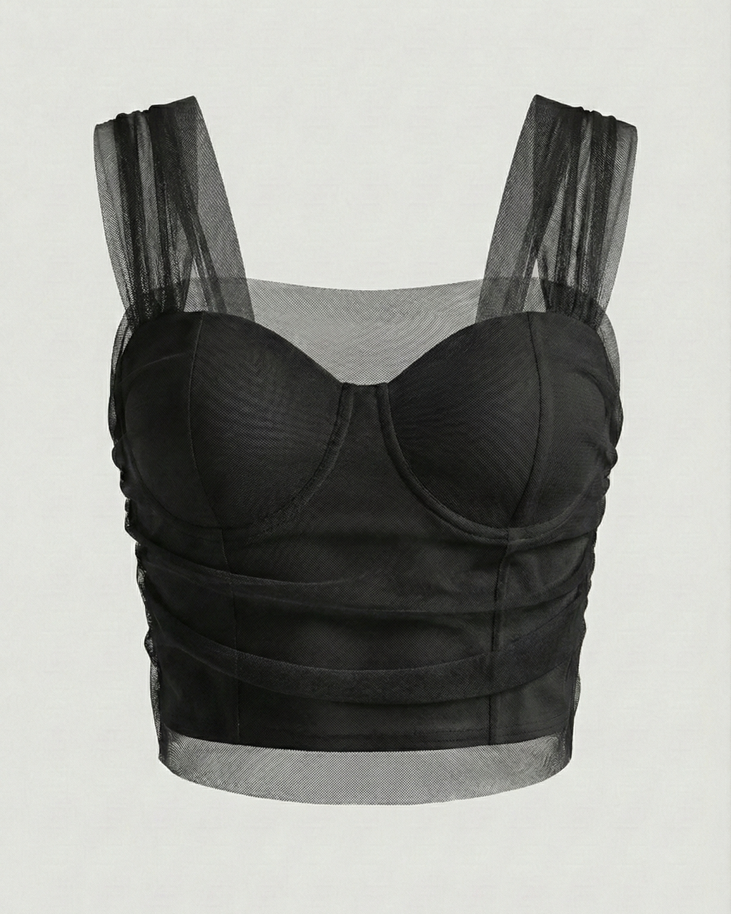 Fairycore Ruched Mesh Crop Top