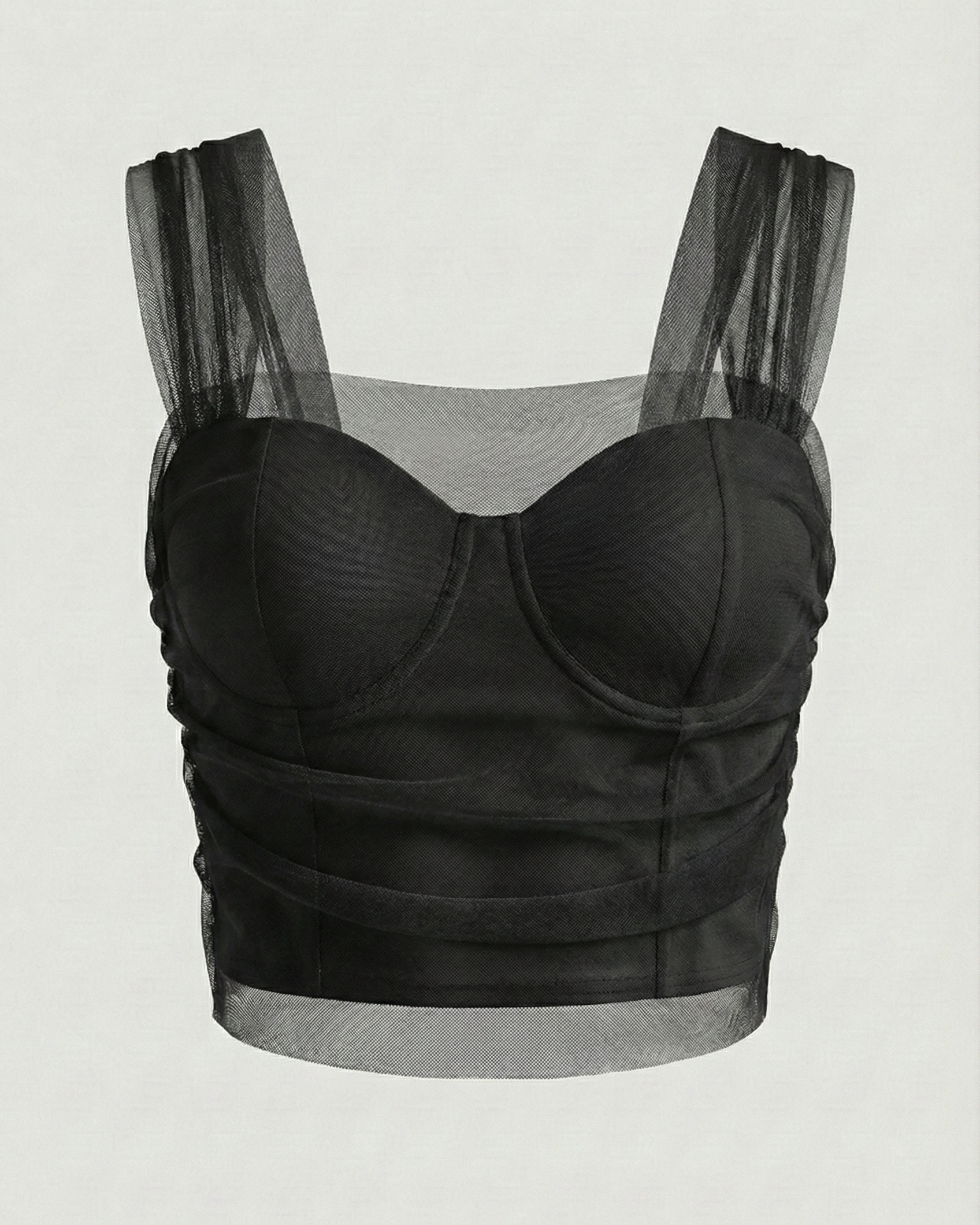 Fairycore Ruched Mesh Crop Top