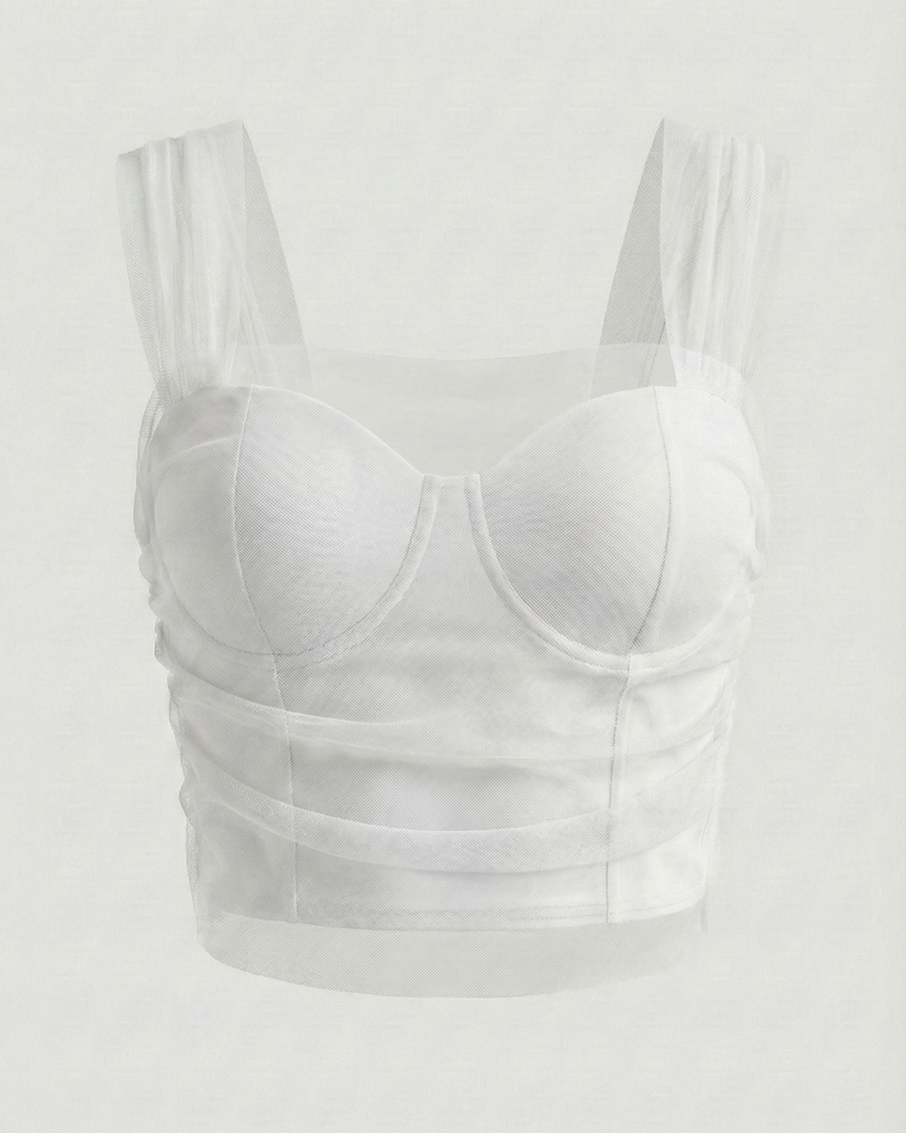 Fairycore Ruched Mesh Crop Top