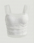 Fairycore Ruched Mesh Crop Top