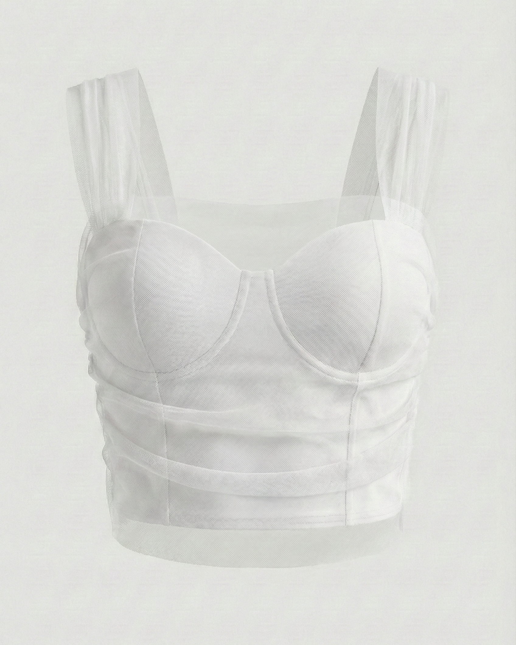 Fairycore Ruched Mesh Crop Top