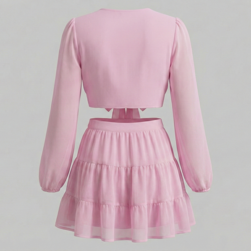 Romantic Two-Piece Tiered Skirt Set