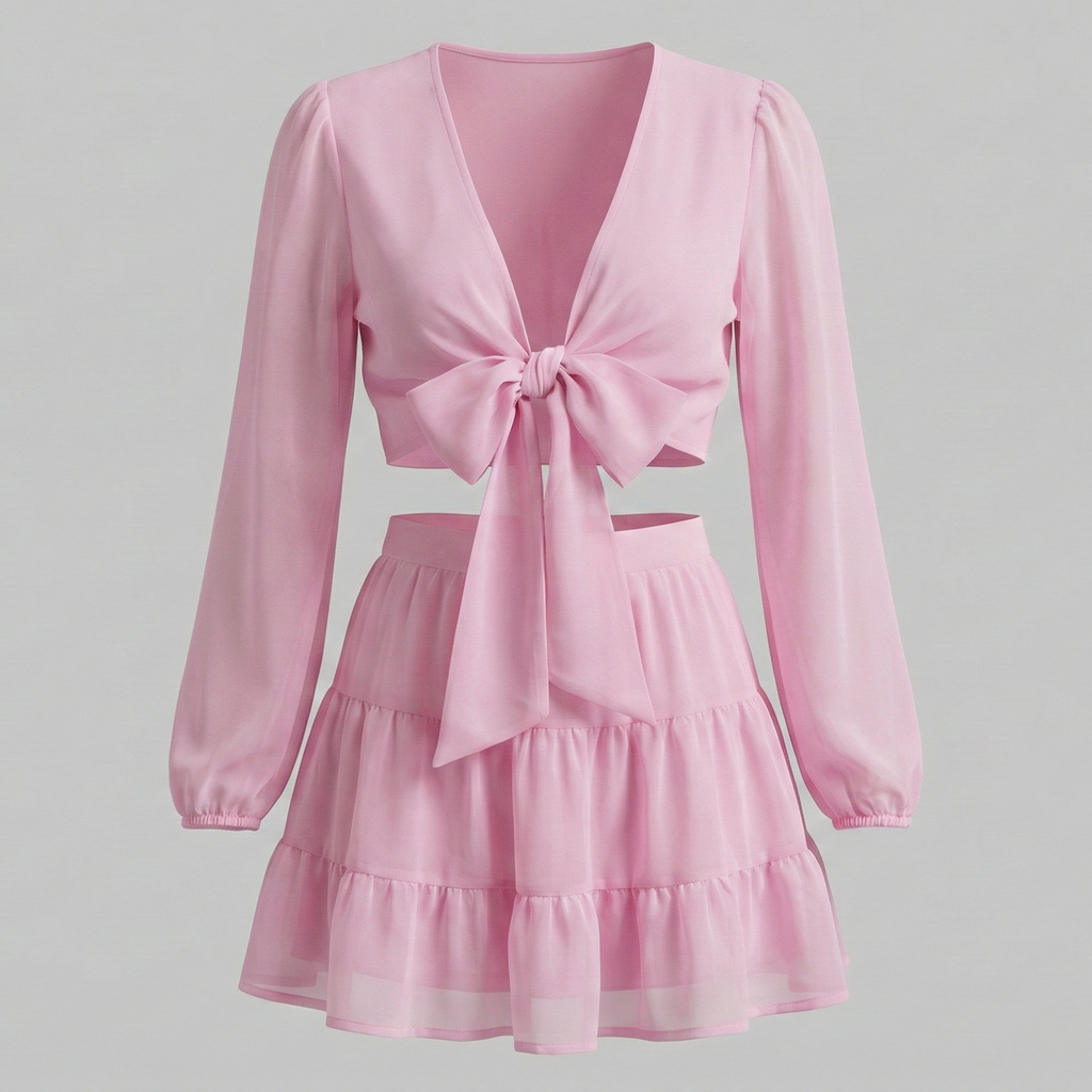 Romantic Two-Piece Tiered Skirt Set