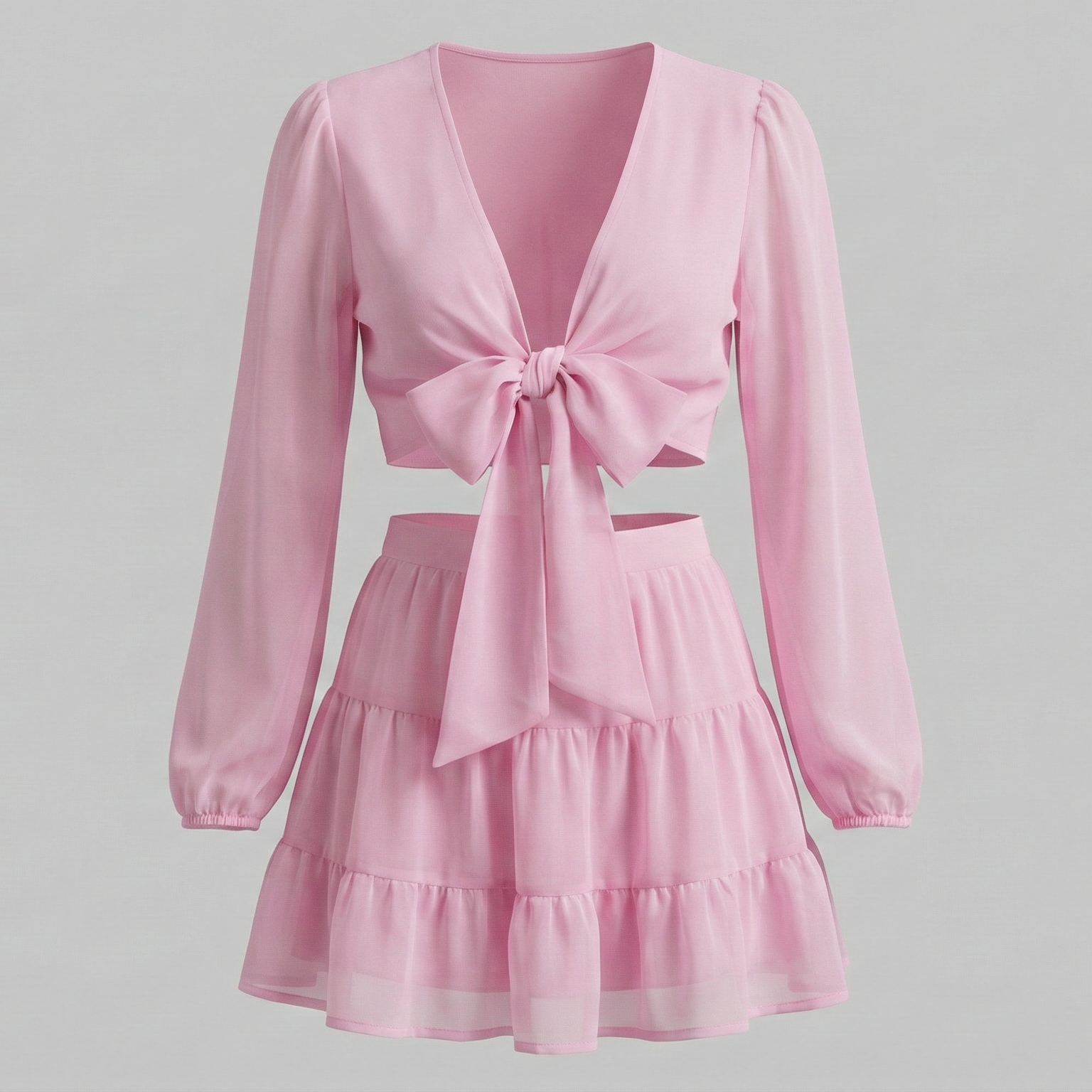 Romantic Two-Piece Tiered Skirt Set