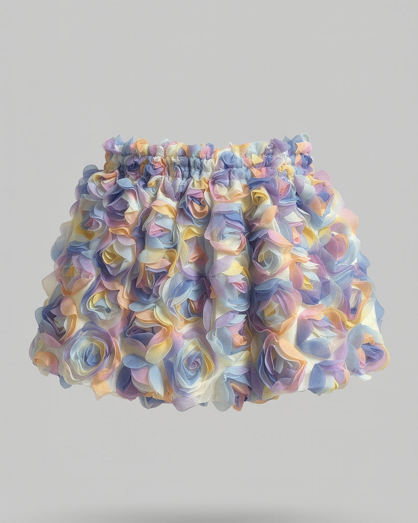 Multicolored textured object on a gray background